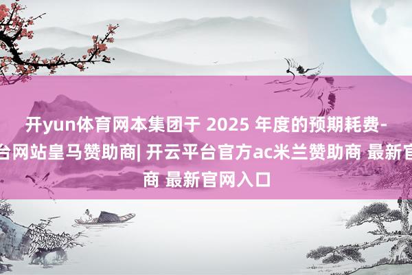 开yun体育网本集团于 2025 年度的预期耗费-开云平台网站皇马赞助商| 开云平台官方ac米兰赞助商 最新官网入口